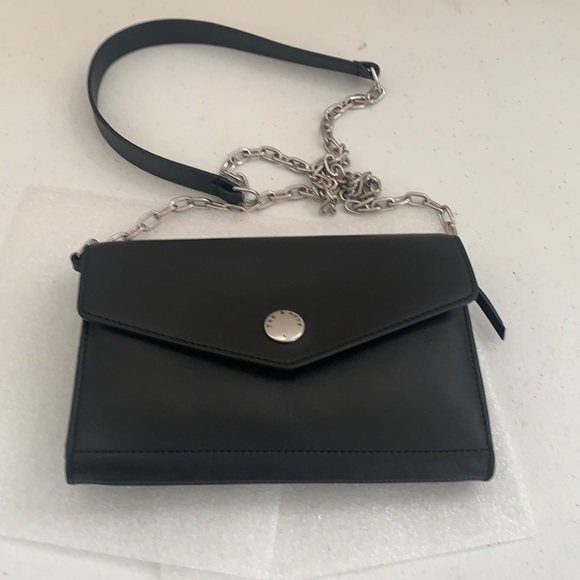 rag & bone Handbags - RAG AND BONE BLACK ATLAS CONVERTIBLE LEATHER WALLET